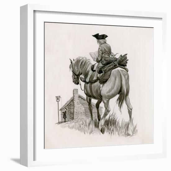 George Washington Riding to School, Taking Logs for the Fire-Peter Jackson-Framed Giclee Print