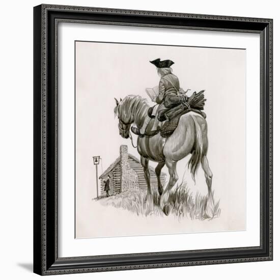 George Washington Riding to School, Taking Logs for the Fire-Peter Jackson-Framed Giclee Print