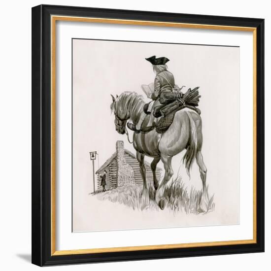 George Washington Riding to School, Taking Logs for the Fire-Peter Jackson-Framed Giclee Print