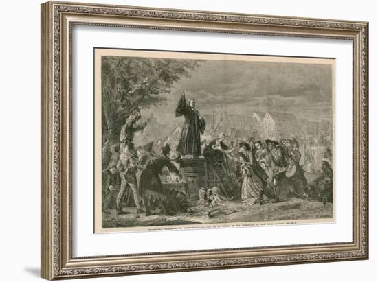 George Whitefield Preaching in Moorfields, Ad 1742 - in the Exhibition of the Royal Academy-Eyre Crowe-Framed Giclee Print