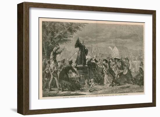 George Whitefield Preaching in Moorfields, Ad 1742 - in the Exhibition of the Royal Academy-Eyre Crowe-Framed Giclee Print