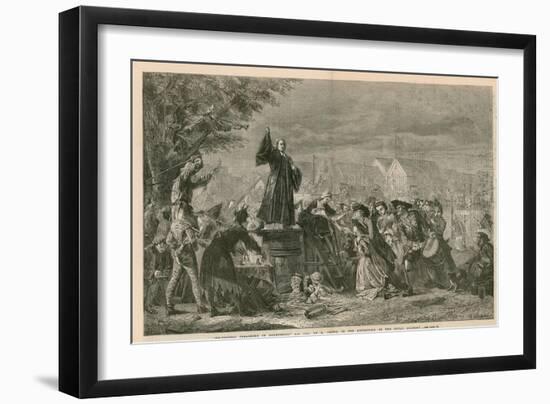 George Whitefield Preaching in Moorfields, Ad 1742 - in the Exhibition of the Royal Academy-Eyre Crowe-Framed Giclee Print