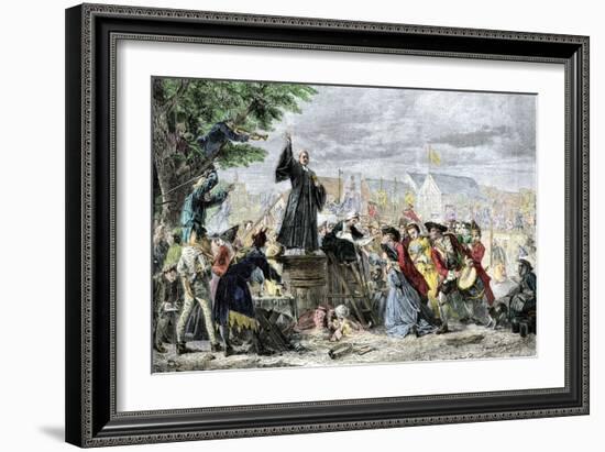 George Whitefield Preaching in Moorfields, London, 1742-null-Framed Giclee Print