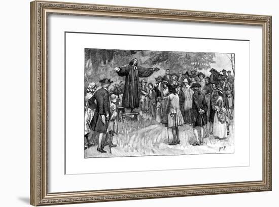 George Whitefield Preaching in the Open Air C1870-null-Framed Giclee Print