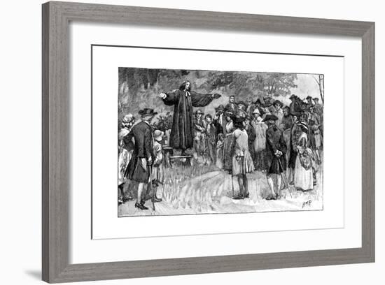 George Whitefield Preaching in the Open Air C1870-null-Framed Giclee Print
