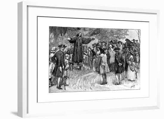 George Whitefield Preaching in the Open Air C1870-null-Framed Giclee Print