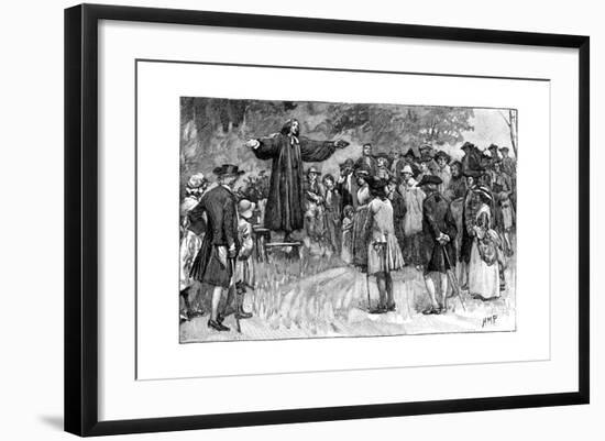 George Whitefield Preaching in the Open Air C1870-null-Framed Giclee Print