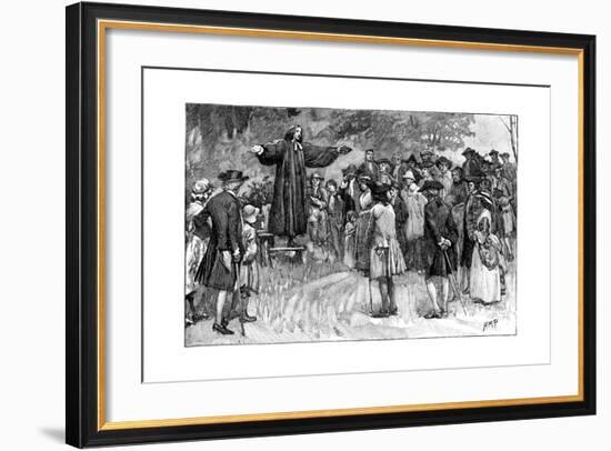 George Whitefield Preaching in the Open Air C1870-null-Framed Giclee Print