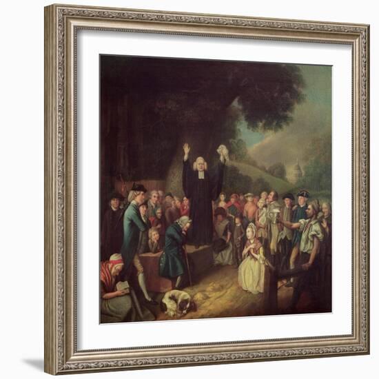 George Whitefield Preaching-John Collet-Framed Giclee Print