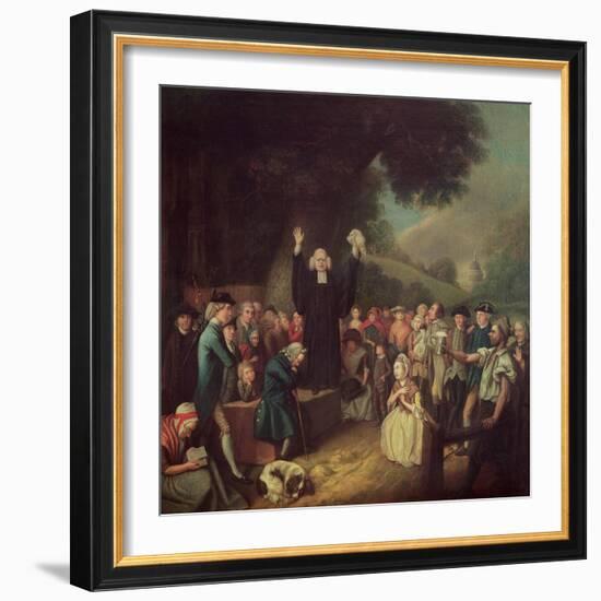 George Whitefield Preaching-John Collet-Framed Giclee Print