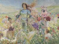 Le chevalier aux fleurs (tiré de Wagner, Parsifal)-Georges Antoine Rochegrosse-Framed Premier Image Canvas