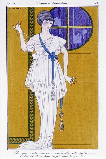 Evening Dress in Tulle and Satin - Illustration by George Barbier (1882-1932). in Journal Des Da Giclee Print - Georges Barbier | Art.com Evening Dress in Tulle and Satin - Illustration by George Barbier (1882-1932). in Journal Des Da Giclee Print - Georges Barbier | Art.com