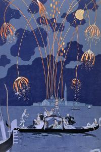 Fireworks in Venice, Illustration for Fetes Galantes by Paul Verlaine 1924