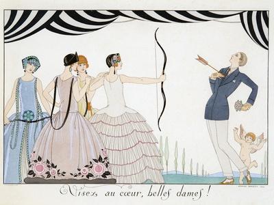 Visez Au Coeur, Belles Dames!, by H. Reidel, 1924 (Pochoir Visez Au Coeur, Belles Dames!, by H. Reidel, 1924 (Pochoir