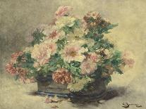 Vase of Flowers (Oil on Canvas)-Georges Jeannin-Framed Giclee Print