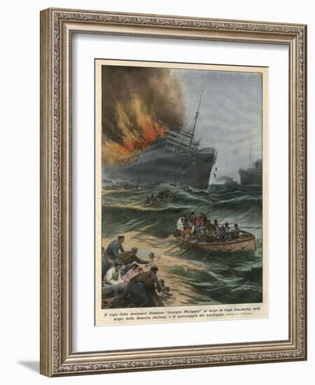 Georges Philippar Fire-Achille Beltrame-Framed Art Print