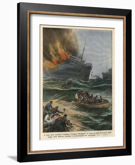 Georges Philippar Fire-Achille Beltrame-Framed Art Print