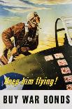 Keep Him Flying! Buy War Bonds Poster-Georges Schrieber-Mounted Giclee Print