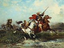 Arab Cavalry Fording a Stream-Georges Washington-Framed Premier Image Canvas