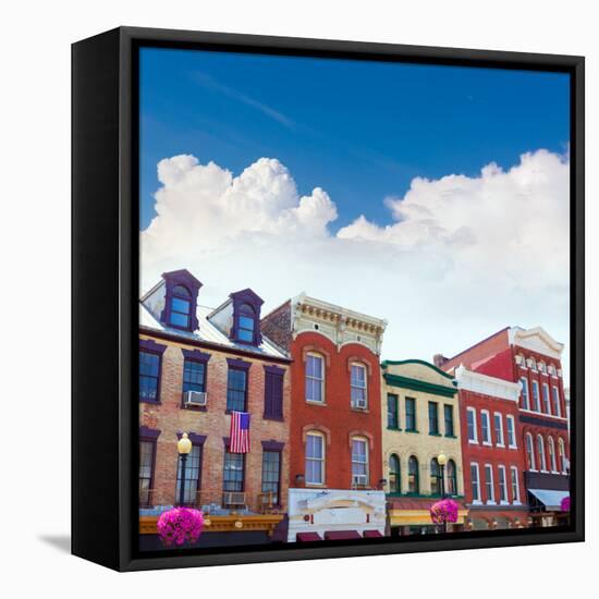 Georgetown Historical District Townhouses Facades Washington DC in USA-holbox-Framed Premier Image Canvas