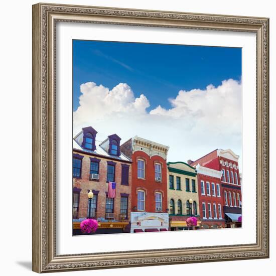 Georgetown Historical District Townhouses Facades Washington DC in USA-holbox-Framed Photographic Print