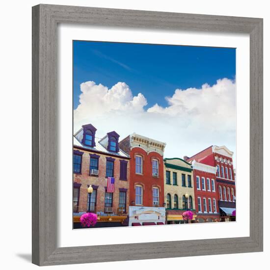 Georgetown Historical District Townhouses Facades Washington DC in USA-holbox-Framed Photographic Print