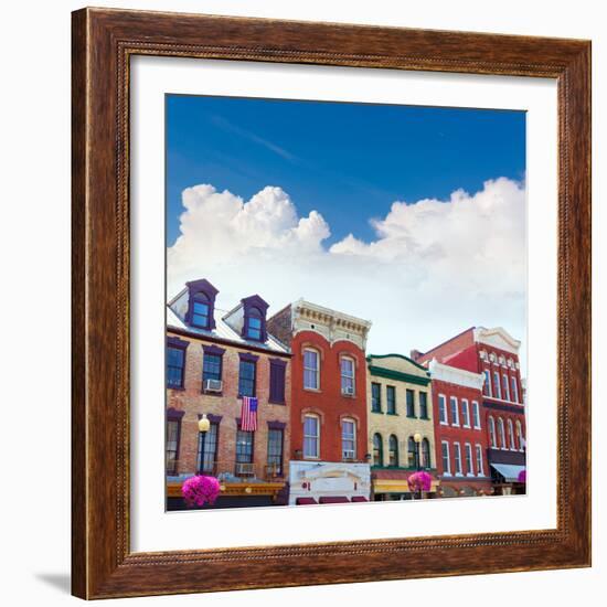Georgetown Historical District Townhouses Facades Washington DC in USA-holbox-Framed Photographic Print