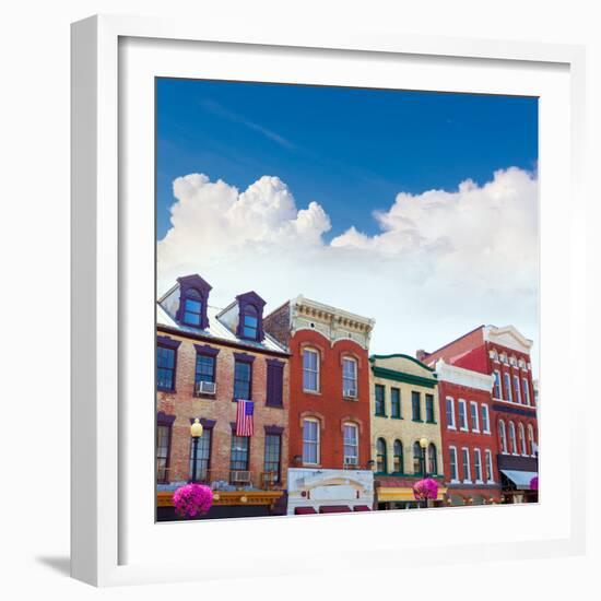 Georgetown Historical District Townhouses Facades Washington DC in USA-holbox-Framed Photographic Print