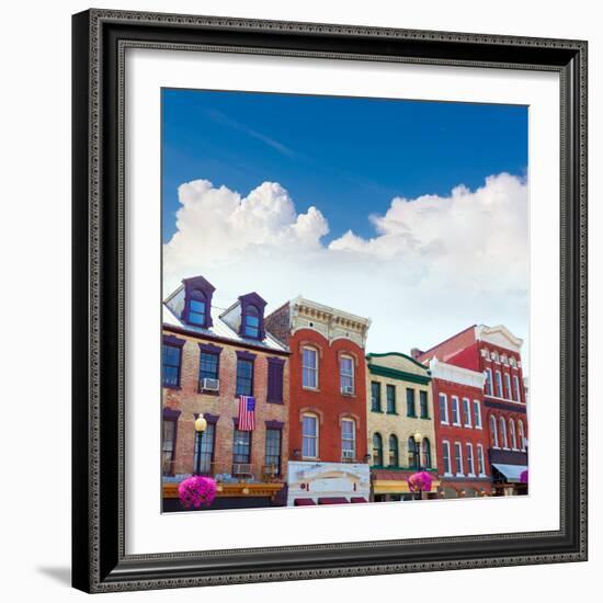 Georgetown Historical District Townhouses Facades Washington DC in USA-holbox-Framed Photographic Print