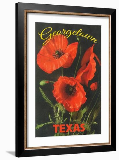 Georgetown, Texas - Corn Poppy Flowers-Lantern Press-Framed Art Print