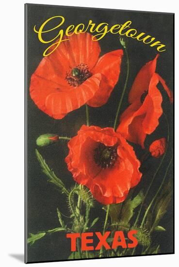 Georgetown, Texas - Corn Poppy Flowers-Lantern Press-Mounted Art Print