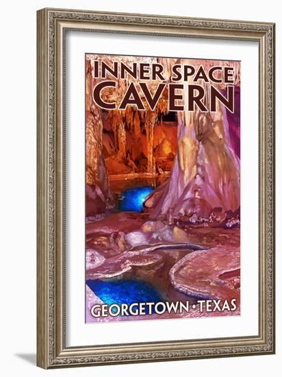 Georgetown, Texas - Inner Space Cavern-Lantern Press-Framed Art Print