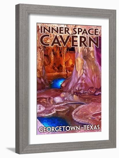 Georgetown, Texas - Inner Space Cavern-Lantern Press-Framed Art Print