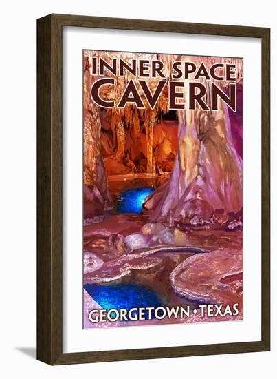 Georgetown, Texas - Inner Space Cavern-Lantern Press-Framed Art Print