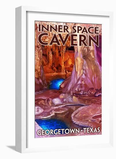 Georgetown, Texas - Inner Space Cavern-Lantern Press-Framed Art Print