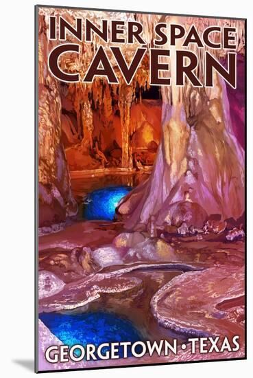 Georgetown, Texas - Inner Space Cavern-Lantern Press-Mounted Art Print