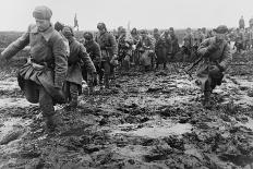 Soviet (Russian) Soldiers Marching Through a Muddy Field Near Odessa, Ca. 1944-Georgi Zelma-Photo