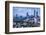 Georgia, Atlanta, Centennial Olympic Park, Elevated City View at Dusk-Walter Bibikow-Framed Photographic Print