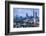 Georgia, Atlanta, Centennial Olympic Park, Elevated City View at Dusk-Walter Bibikow-Framed Photographic Print