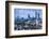 Georgia, Atlanta, Centennial Olympic Park, Elevated City View at Dusk-Walter Bibikow-Framed Photographic Print