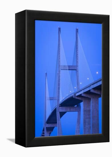 Georgia, Brunswick, Sidney Lanier Bridge, across the Brunswick River-Walter Bibikow-Framed Premier Image Canvas