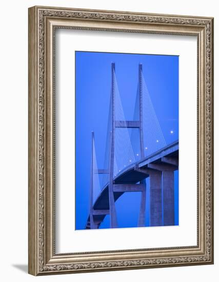 Georgia, Brunswick, Sidney Lanier Bridge, across the Brunswick River-Walter Bibikow-Framed Photographic Print