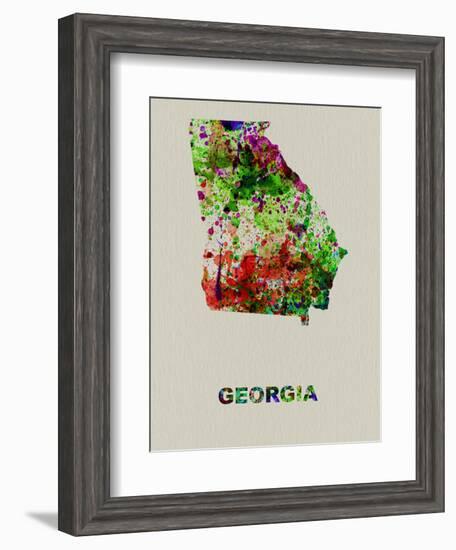 Georgia Color Splatter Map-NaxArt-Framed Art Print