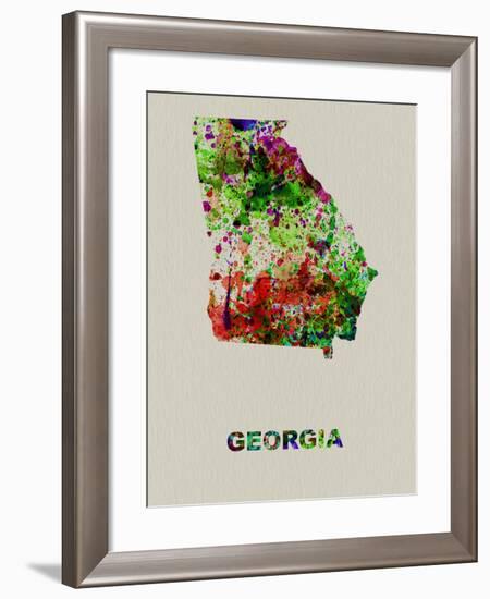 Georgia Color Splatter Map-NaxArt-Framed Art Print