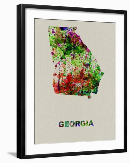 Georgia Color Splatter Map-NaxArt-Framed Art Print