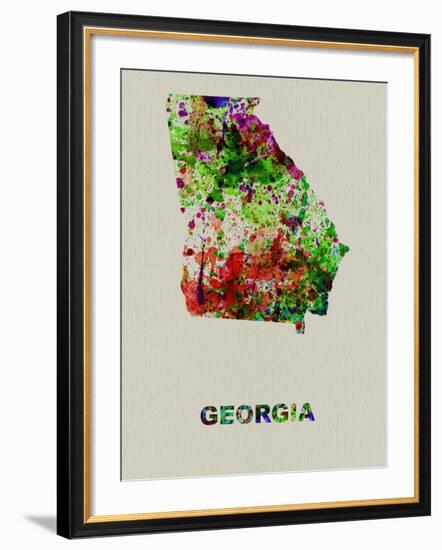 Georgia Color Splatter Map-NaxArt-Framed Art Print