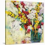 Echoes in Yellow & White-Georgia Eider-Stretched Canvas