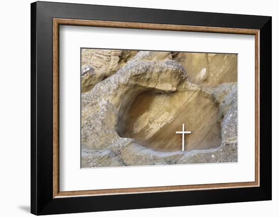 Georgia, Kakheti. Carved Enclosures for Religious Worship at David Gareja Monastery-Alida Latham-Framed Photographic Print