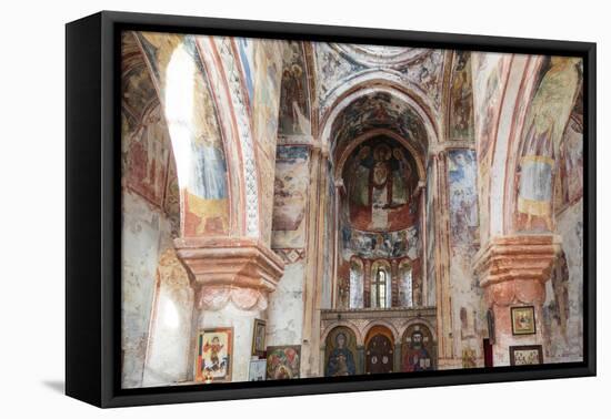 Georgia, Kutaisi. Religious Artwork Inside the Gelati Monastery-Alida Latham-Framed Premier Image Canvas