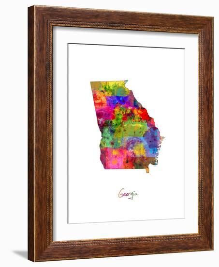 Georgia Map-Michael Tompsett-Framed Premium Giclee Print